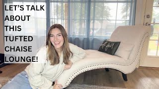 Tufted Chaise Lounge Review  A Stylish Addition to Your Home  Assembly and Unboxing [upl. by Yderf836]