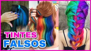 7 IDEAS PARA HACER TINTE DE CABELLO FALSO en Casa y que parezca REAL  NatyGloss [upl. by Atirma]