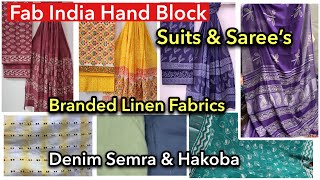 Branded Linen  Fab India Hand Block Suit’s amp Saree  Cotton Hakoba Katran Market  ShwetaDhiraj [upl. by Reisfield905]