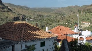 Spain  Gran Canary Island  mountain village Fataga in the Valley of the thousand Palms [upl. by Mikah]