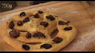 Recette de Fougasse aux tomates séchées  750g [upl. by Eltsyek]