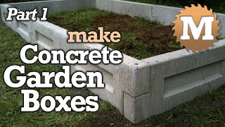 Amazing Concrete Garden Boxes PART 1 DIY Forms to Pour and Cast Cement Planter link together Beds [upl. by Yngad]