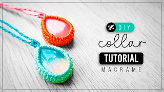 DIY Collar Engarce » 💎 tutorial  como hacer collar con piedra de hilo  diy ● Stone Necklace 269 [upl. by Ailec]