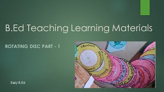 BEd Teaching Learning Materials  Rotating Disc Part  1 [upl. by Hugo]