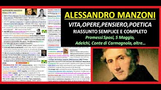 TUTTO su ALESSANDRO MANZONI Vita Opere Pensiero Poetica utilevero e interessante [upl. by Phoebe]