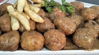 Albóndigas en salsa de almendras receta tradicional fácil y sencilla [upl. by Lindie826]