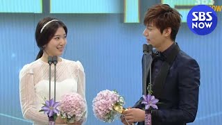 2013연기대상 이민호♥박신혜 베스트 커플상  The Heirs Lee MInho Park ShinHye Best couple Awards  Eng Subtitle [upl. by Anni]