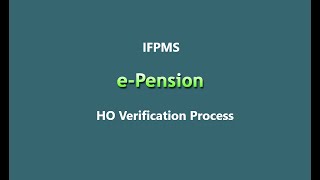 ePension HO Verification Process [upl. by Guild602]