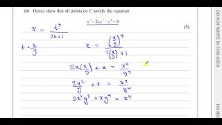 WMA1401 IAL Edexcel P4 January 2022 unused Q2 Parametric Equations [upl. by Herzen863]