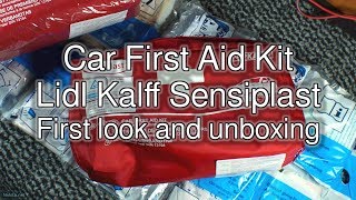 Car First Aid Kit  Lidl Kalff Sensiplast  First look and unboxing [upl. by Ynaffik]