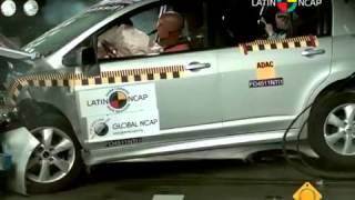 Crash Test  Nissan Tiida hatchback con airbags  Latin NCAP [upl. by Stoddart]