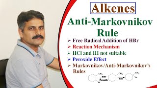 AntiMarkovnikov’s Addition of HBr to Alkenes [upl. by Eiddet]