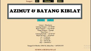 Azimut dan Bayang Kiblat JavaScript [upl. by Ettenrahc]