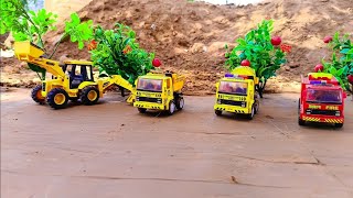 jcb3dx backhoe cartoon video mini truck tractor Tata motors truck parking video209 ramcreators [upl. by Aikyt571]