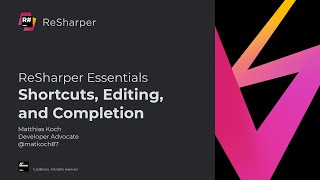 Shortcuts Editing Completion  ReSharper Essentials [upl. by Ashlie]