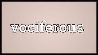 Vociferous Meaning [upl. by Groveman]