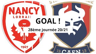 Nancy  Caen 10 GOAL 7 Aurelien Scheidler 28ème journée 202021 [upl. by Assiran]