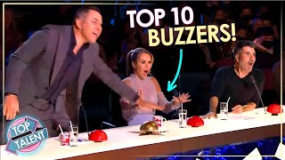 Top 10 BEST GOLDEN BUZZERS On Britains Got Talent EVER [upl. by Ydolem]