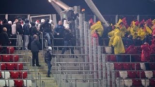 HooligansLegia attack sector with Jagiellonia fans 02032014 HD [upl. by Sedicla]