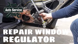 How to Replace a REAR Window Regulator Mercedes benz w210 [upl. by Manlove]