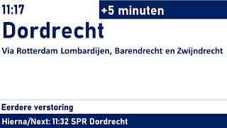 Tuffie Vos  Omroep Rotterdam Zuid NS Sprinter naar Dordrecht 1117 vertraging 5 minuten [upl. by Orr]