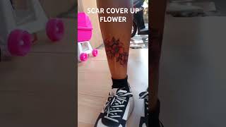 Scar cover up flower fypシ゚viral tattoo tattooartist youtube fyp youtubeshorts youtuber [upl. by Jillane]