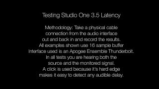 PreSonus Studio One 35 Roundtrip Latency Test [upl. by Elkraps307]