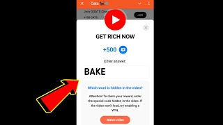 GET RICH NOW Cats Code  GET RICH NOW cats video code today [upl. by Llereg]