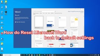 How to reset Microsoft word to default settings [upl. by Schnabel363]