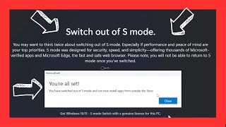 How to Switch Out of S Mode Windows 11  Windows 11 S Mode Turn Off [upl. by Eydie617]