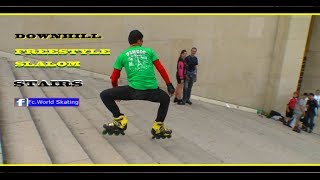 PSWC 2016 Rollerblade Downhill Freestyle SlalomStairs Paris Trocadéro team fc skates [upl. by Eilssel42]