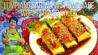 LUMPIANG SARIWA with HOMEMADE WRAPPER AND SAUCE [upl. by Engvall334]