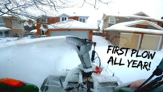 Plowing 2 Feet Of Snow For 20  John Deere 5090r  Cyclone Inverted Snow Blower [upl. by Buote409]