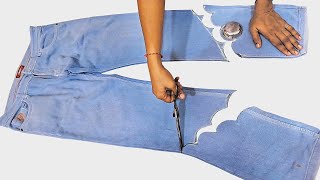 Jeans Pant का एसा IDEA आपने आज तक नही देखा होगा  DiY Old Jeans RE Use Idea  RE Ise Idea From Jeans [upl. by Faline]