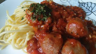 SPAGHETTI BOLOGNESE MEATBALL  simple recipe [upl. by Hctim]