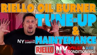 RIELLO OIL BURNER TUNE UP AND MAINTENANCE Ny Boiler amp Air Conditioning Repair [upl. by Aicyla390]