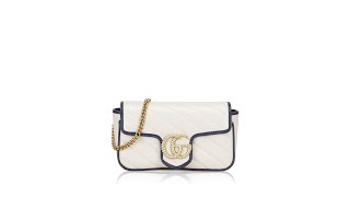 Gucci GG Marmont Diagonal Super Mini Flap Bag White Agata [upl. by Nolan]