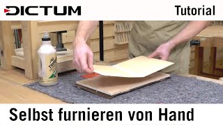 Einfach selbst furnieren  Leimauftrag mit dem Spachtel  Tutorial [upl. by Valery]