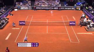 Agnieszka Radwanska POL vs Maria Sharapova RUS 25 April 2014  Porsche Tennis Grand Prix [upl. by Nnave417]