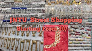 KPHB to JNTU street shopping 2024 Hyderabad  Jewellery  Bags  Flower wag  Work blouses [upl. by Esaertal14]