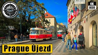 Prague Autumn Walking Tour of Újezd Street at Lesser Town 🇨🇿 Czech Republic 4K HDR ASMR [upl. by Wearing]