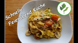 15 Minuten Küche  Geschnetzeltes mit Champignons und Nudeln  schnelle Rezepte [upl. by Ayotas99]