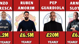 Premier League Manager YEARLY Salary 20242025  Pep Guardiola Ruben Amorim Enzo Maresca [upl. by Aufa]