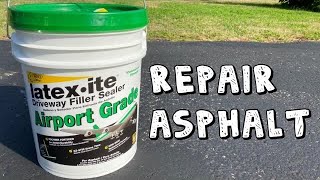 How To Repair Asphalt Driveway with LatexITE Filler Sealer [upl. by Nessy]