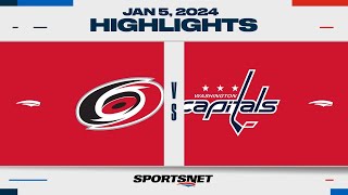 NHL Highlights  Hurricanes vs Capitals  January 5 2024 [upl. by Eliades]