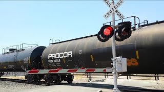 BNSF 7856 Manifest South Passing Sacramento Northern Bike Trail Railroad Crossing Sac Sub [upl. by Anirad]