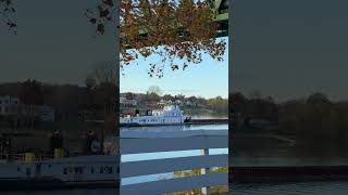 LOADED Barge Blasts Sputh Under Marietta Bridge boat river shorts [upl. by Ameen328]