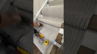 Fast stair runner installation homedecor [upl. by Aneis439]