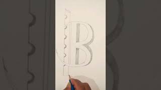 B Letter Style Drawing With Pencil Simple Drawing Video [upl. by Royal]