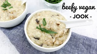 Instant Pot Authentic Chinese Beefy Mushroom JookCongee  VeganVegetarian  30 mins [upl. by Lapotin965]